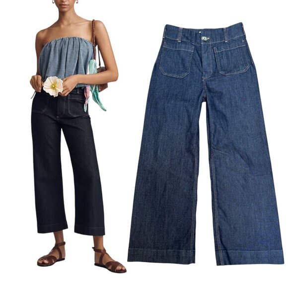 The Colette Crop Wide-Leg Jeans by Maeve sz. 28" EUC - Picture 2 of 5